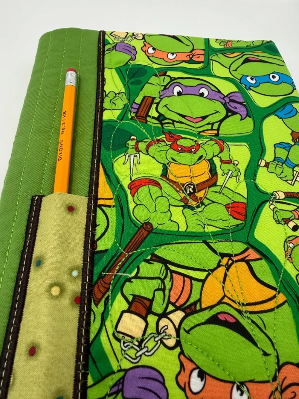 Quilted composition or junk journal book covers Teenage Mutant Ninja Turtles
